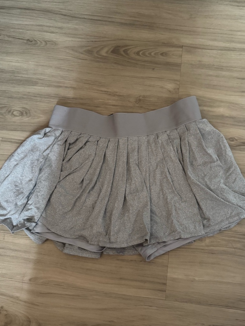 Kyodan Pleated Silver Skort with Wide Waistband